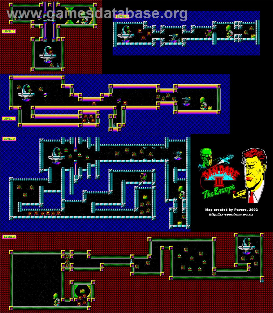 Dan Dare III: The Escape - Sinclair ZX Spectrum - Artwork - Map