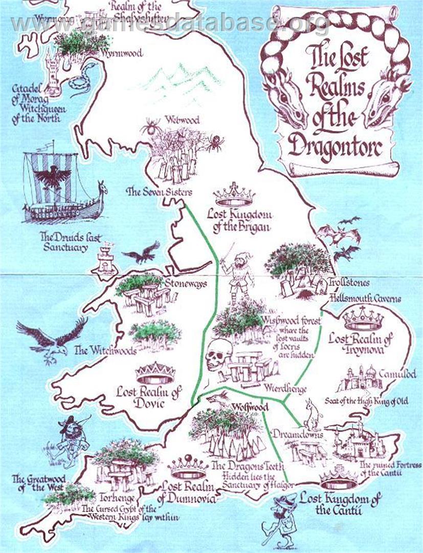 Dragontorc - Sinclair ZX Spectrum - Artwork - Map