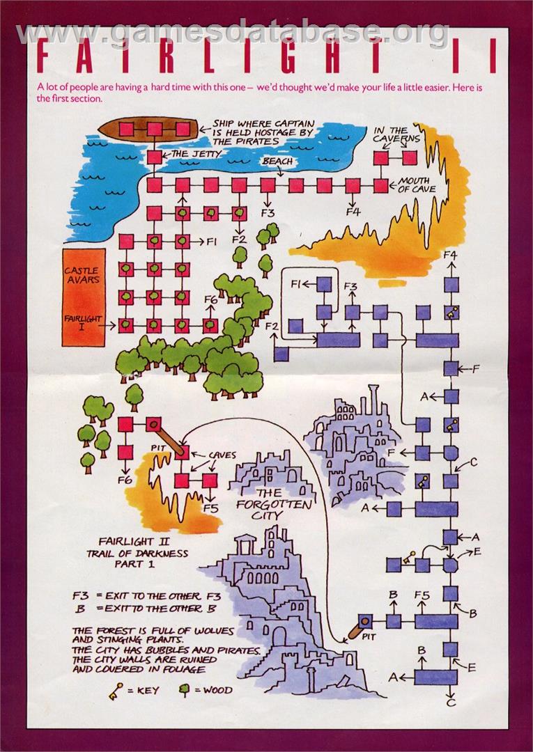 Fairlight 2 - Amstrad CPC - Artwork - Map