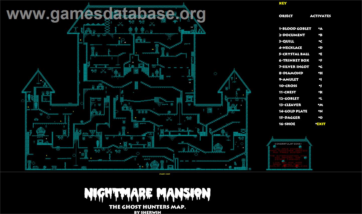 Ghost Hunters - Commodore 64 - Artwork - Map