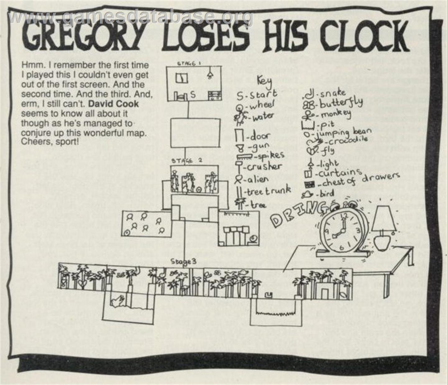 Gregory Loses His Clock - Sinclair ZX Spectrum - Artwork - Map