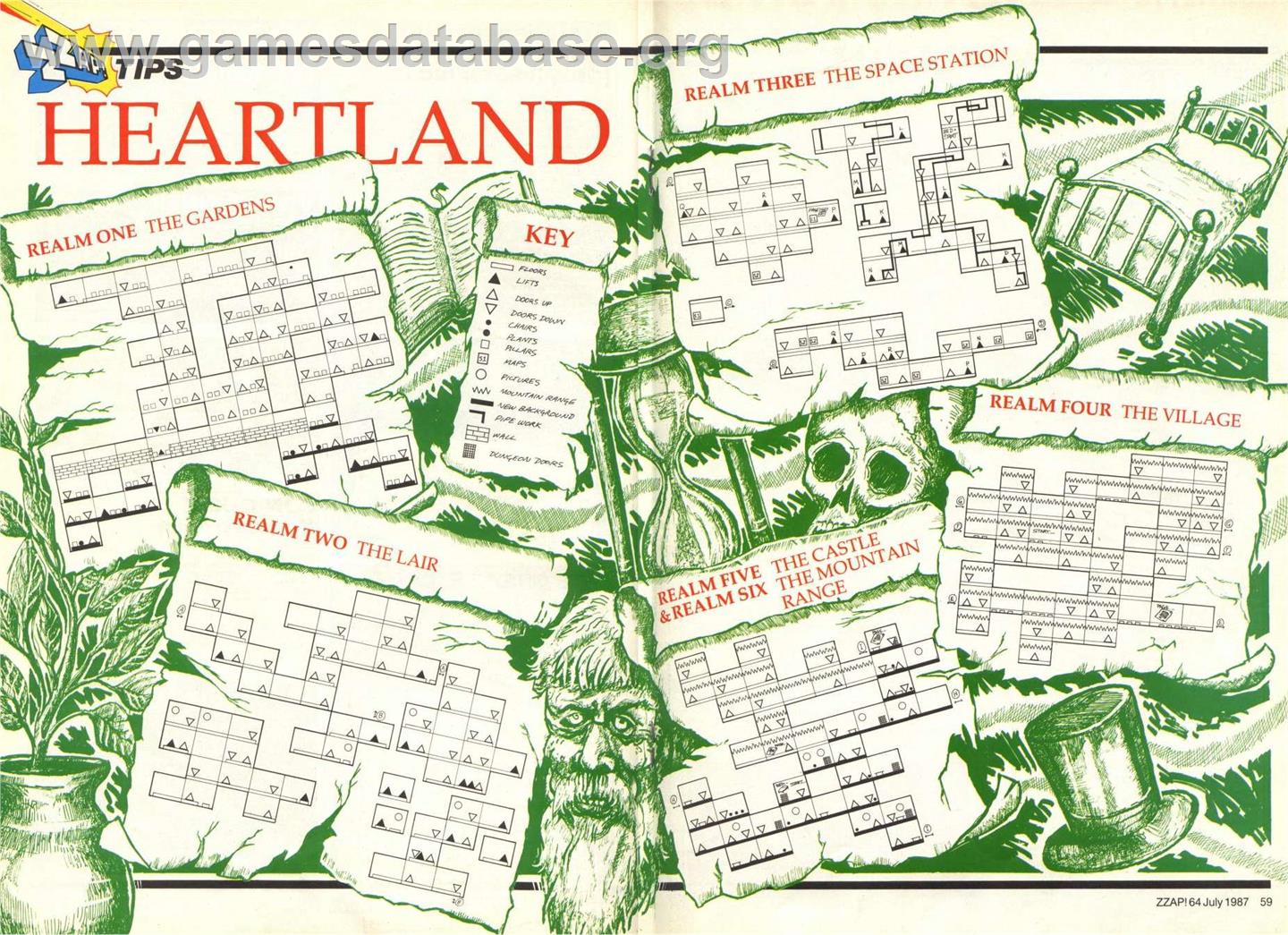 Heartland - Amstrad CPC - Artwork - Map