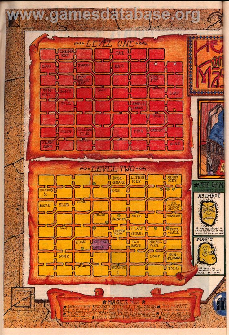Heavy on the Magick - Amstrad CPC - Artwork - Map