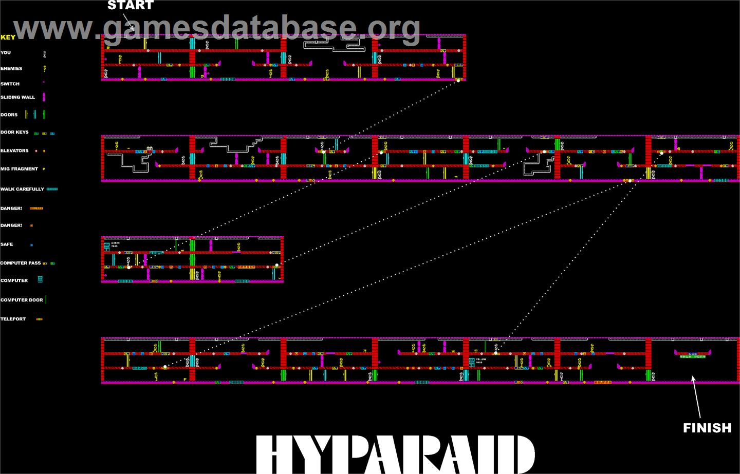 Hypa Raid - Sinclair ZX Spectrum - Artwork - Map