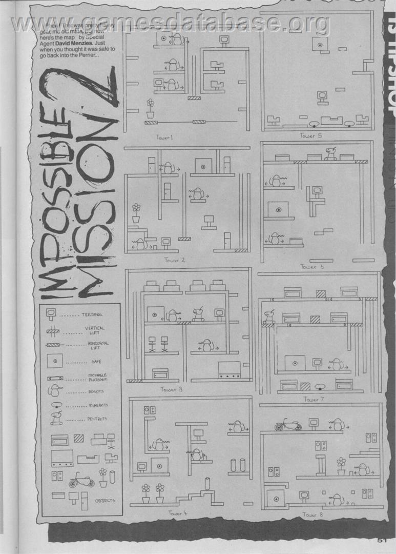Impossible Mission II - Sinclair ZX Spectrum - Artwork - Map