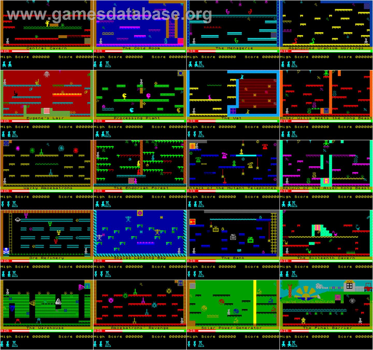 Manic Miner - MGT Sam Coupe - Artwork - Map