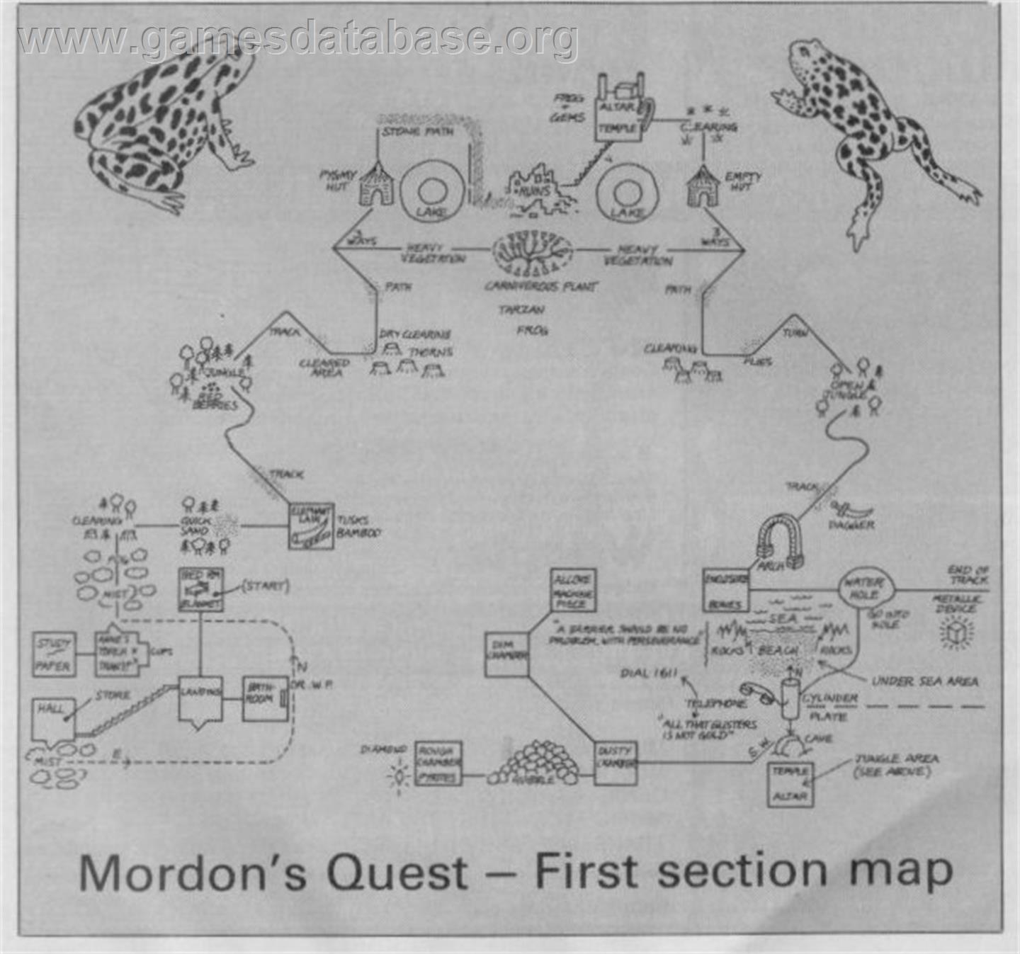 Mordon's Quest - Amstrad CPC - Artwork - Map