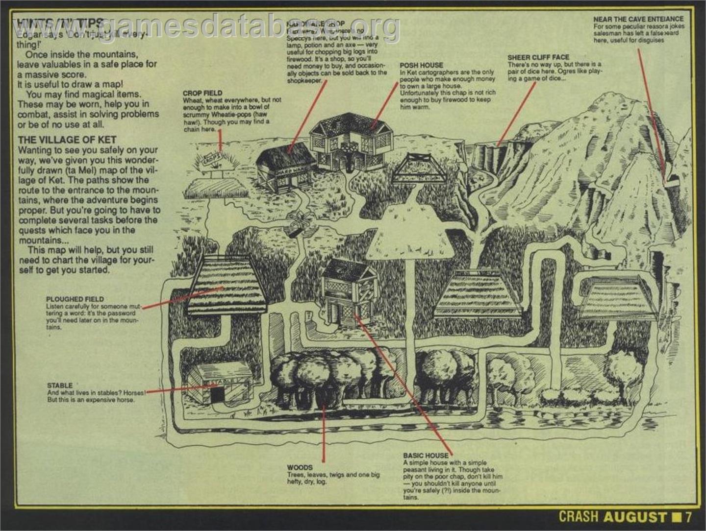 Mountains Of Ket - Amstrad CPC - Artwork - Map