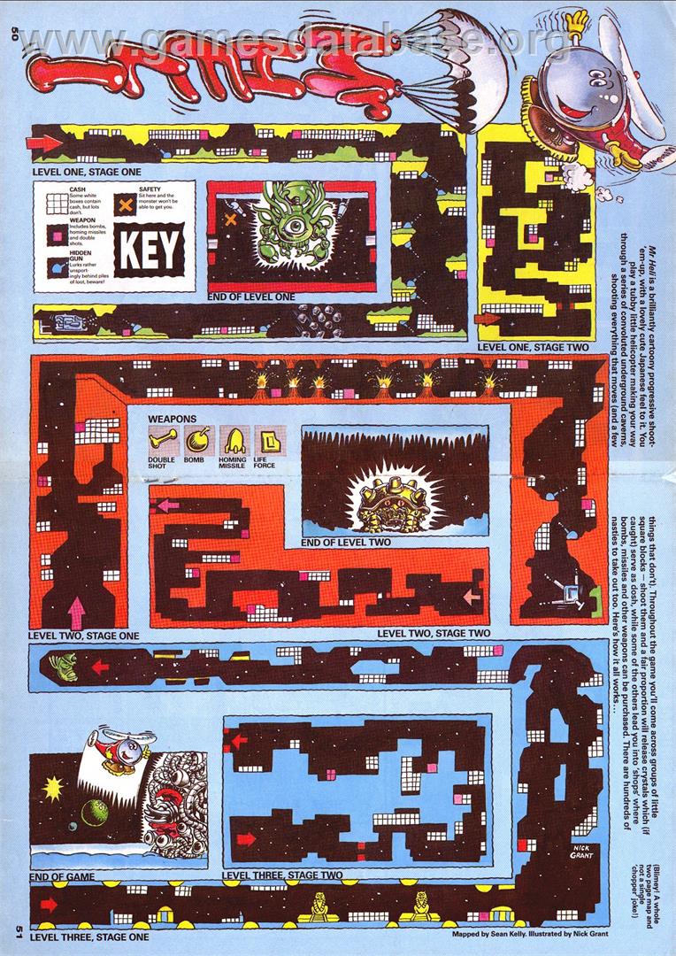 Mr. Heli - NEC PC Engine - Artwork - Map