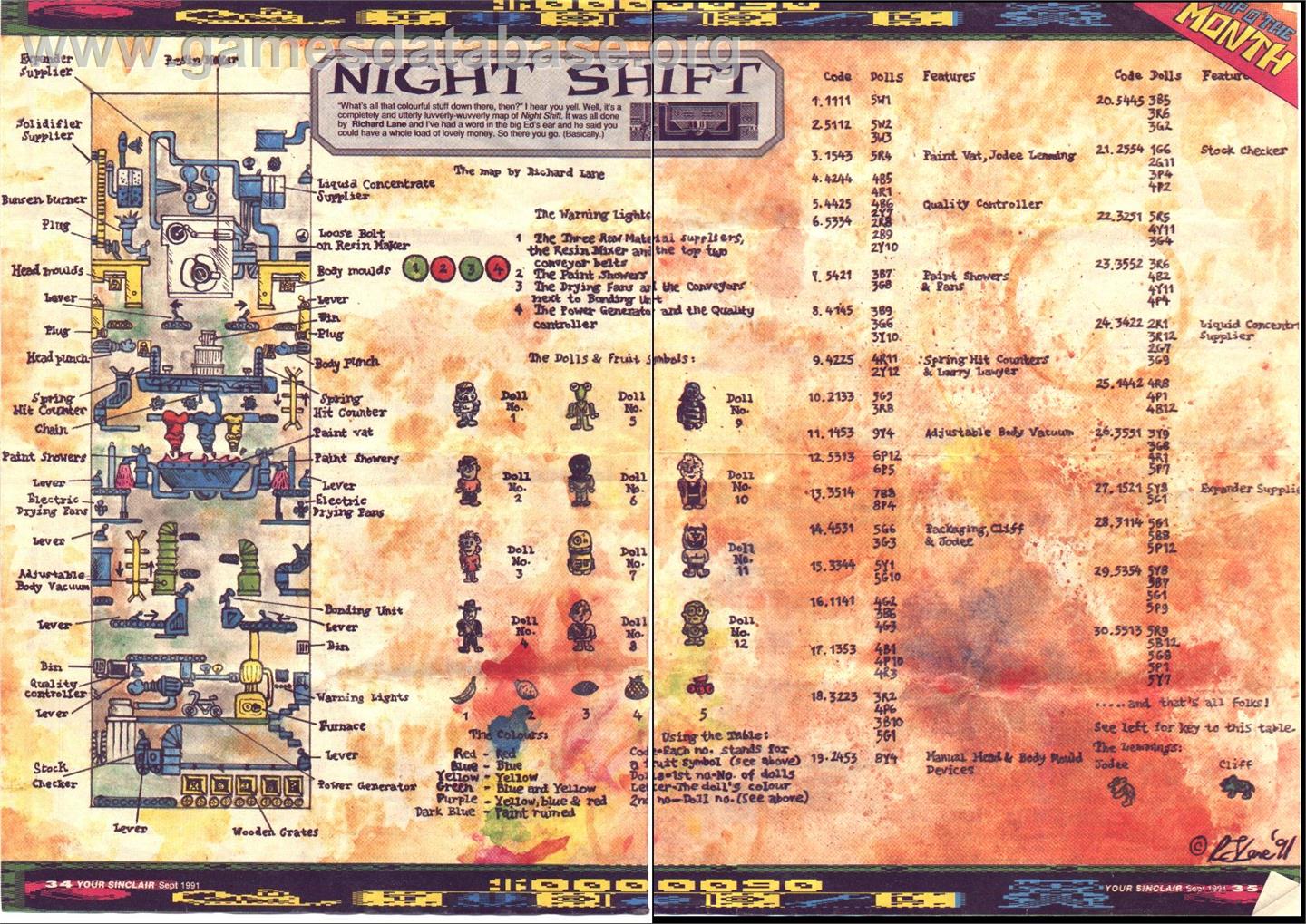 Night Shift - Sinclair ZX Spectrum - Artwork - Map