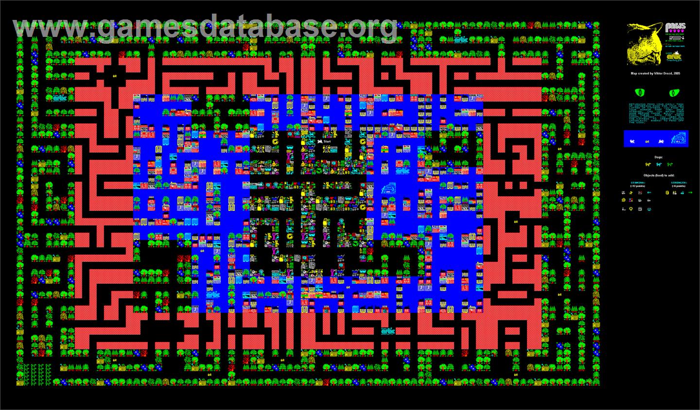 Paws - Sinclair ZX Spectrum - Artwork - Map