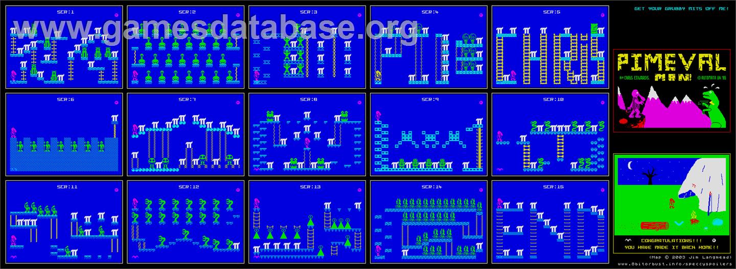 Pimeval Man - Sinclair ZX Spectrum - Artwork - Map