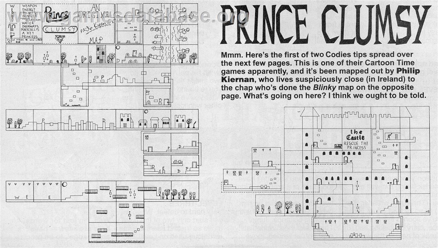 Prince Clumsy - Sinclair ZX Spectrum - Artwork - Map