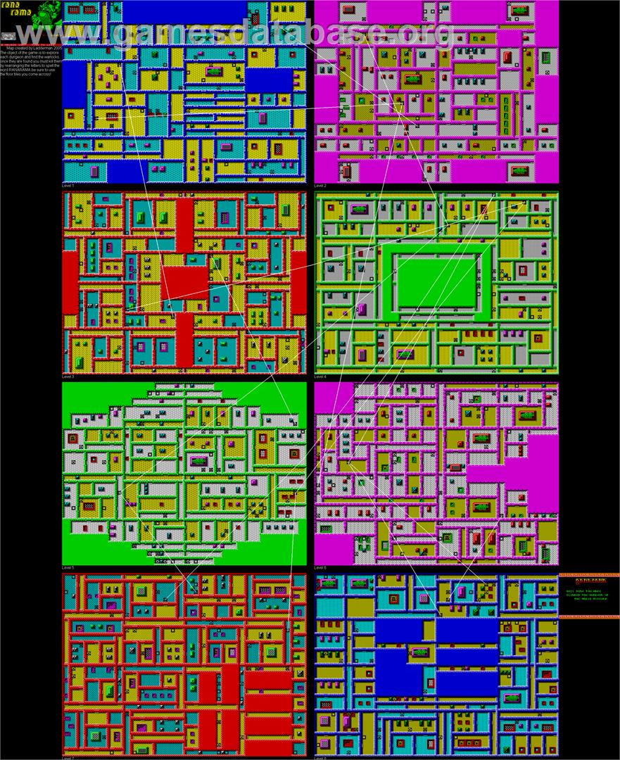 Rana Rama - Amstrad CPC - Artwork - Map