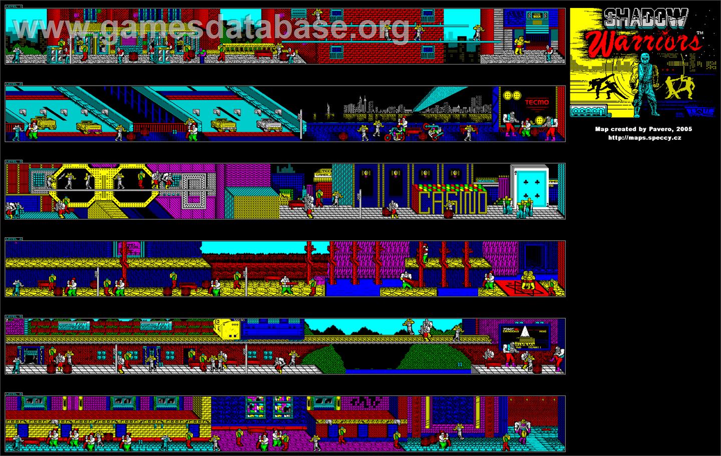 Shadow Warriors - Sinclair ZX Spectrum - Artwork - Map