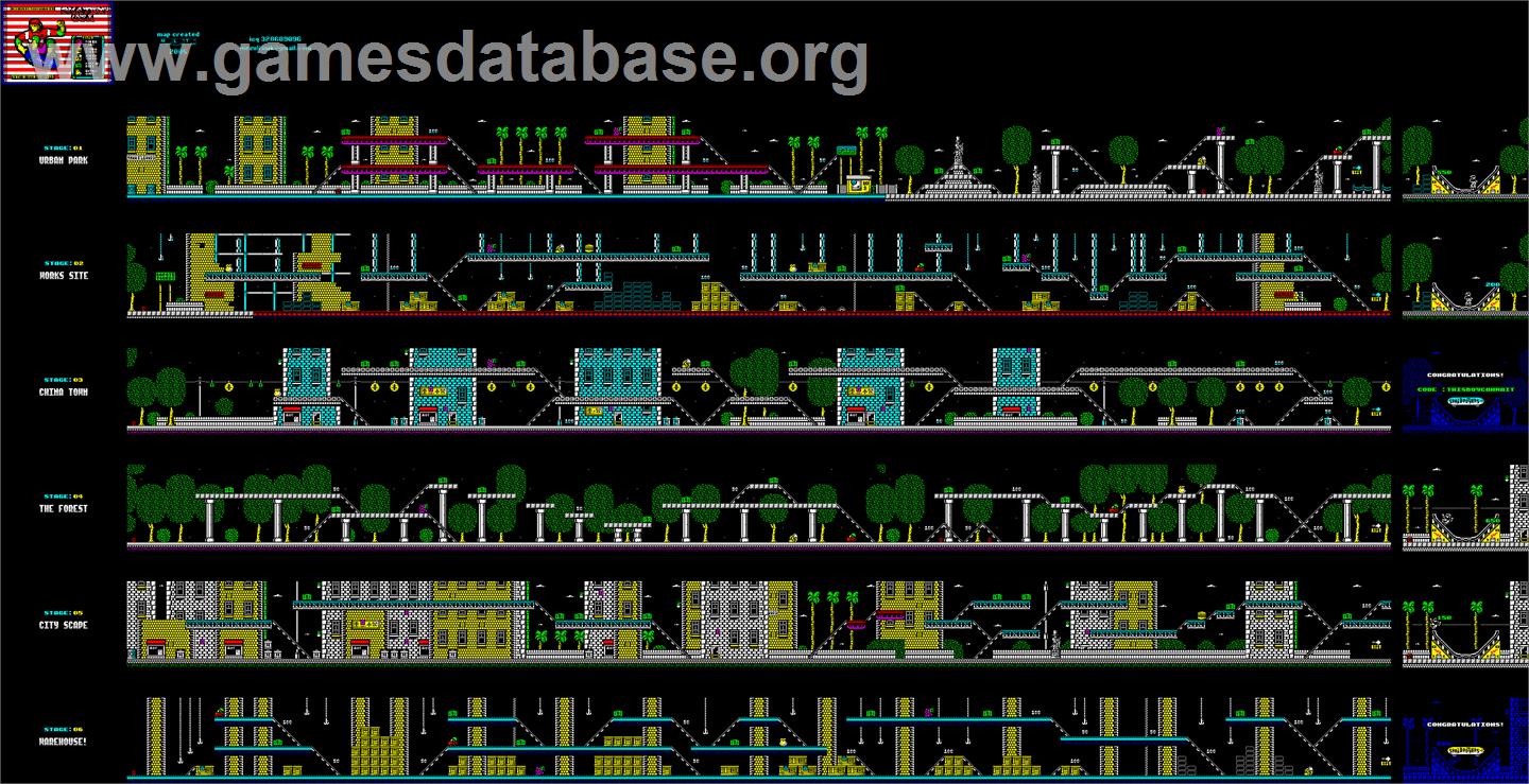 Skatin' Usa - Sinclair ZX Spectrum - Artwork - Map