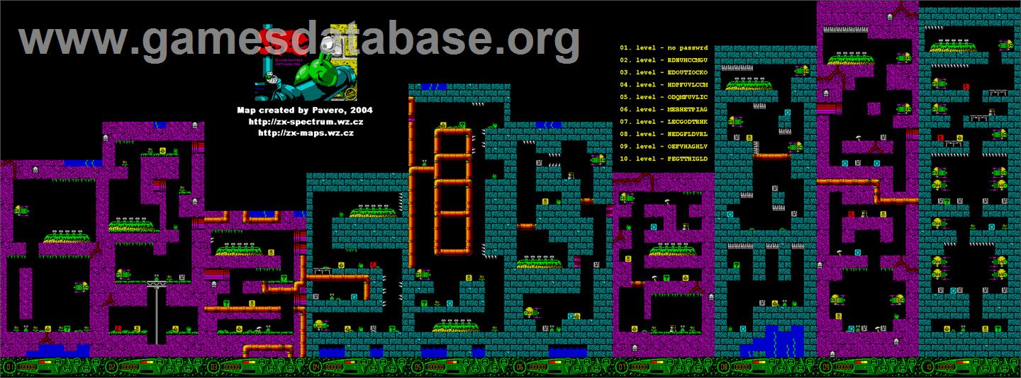 Steg the Slug - Sinclair ZX Spectrum - Artwork - Map