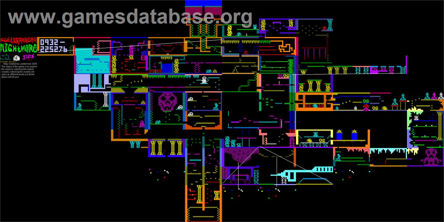 Subterranean Nightmare - Sinclair ZX Spectrum - Artwork - Map