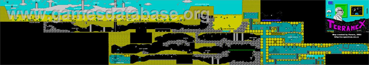 Terramex - Sinclair ZX Spectrum - Artwork - Map