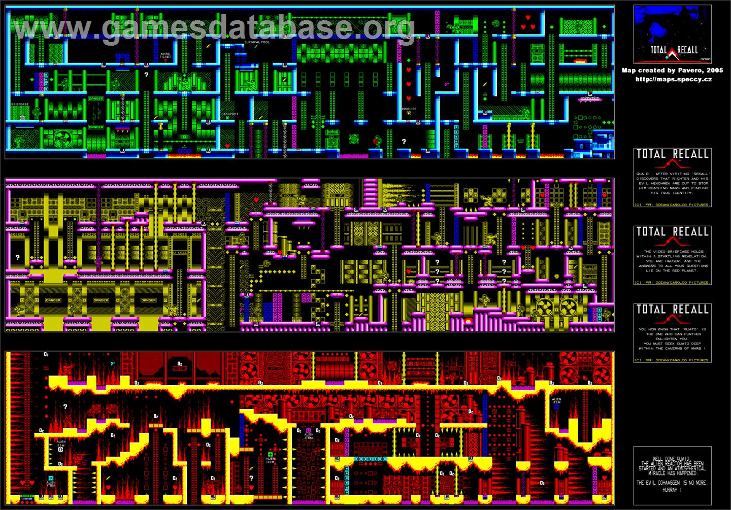 Total Recall - Amstrad CPC - Artwork - Map