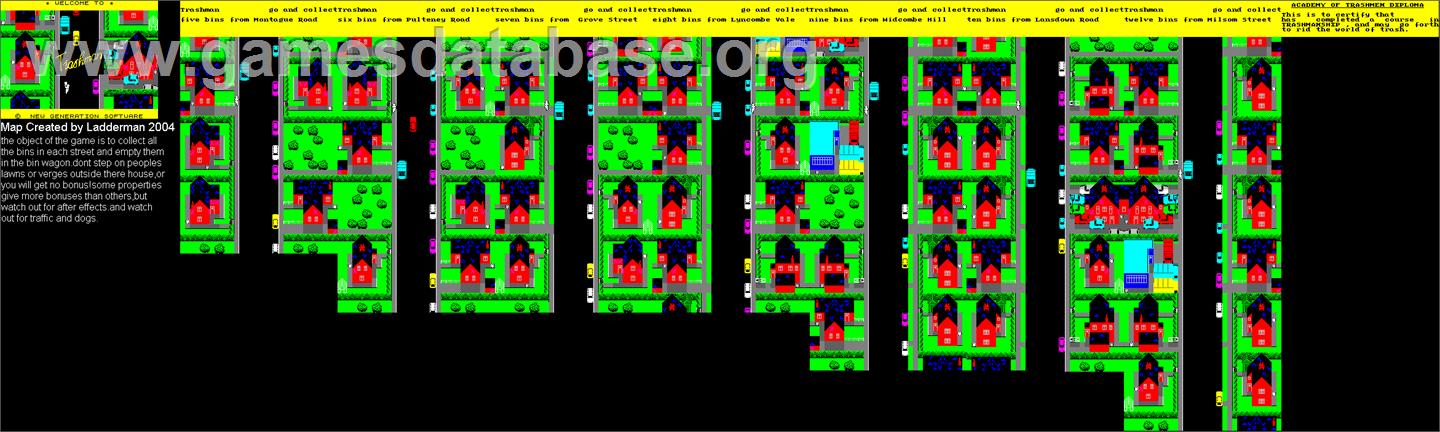 Trashman - Commodore 64 - Artwork - Map