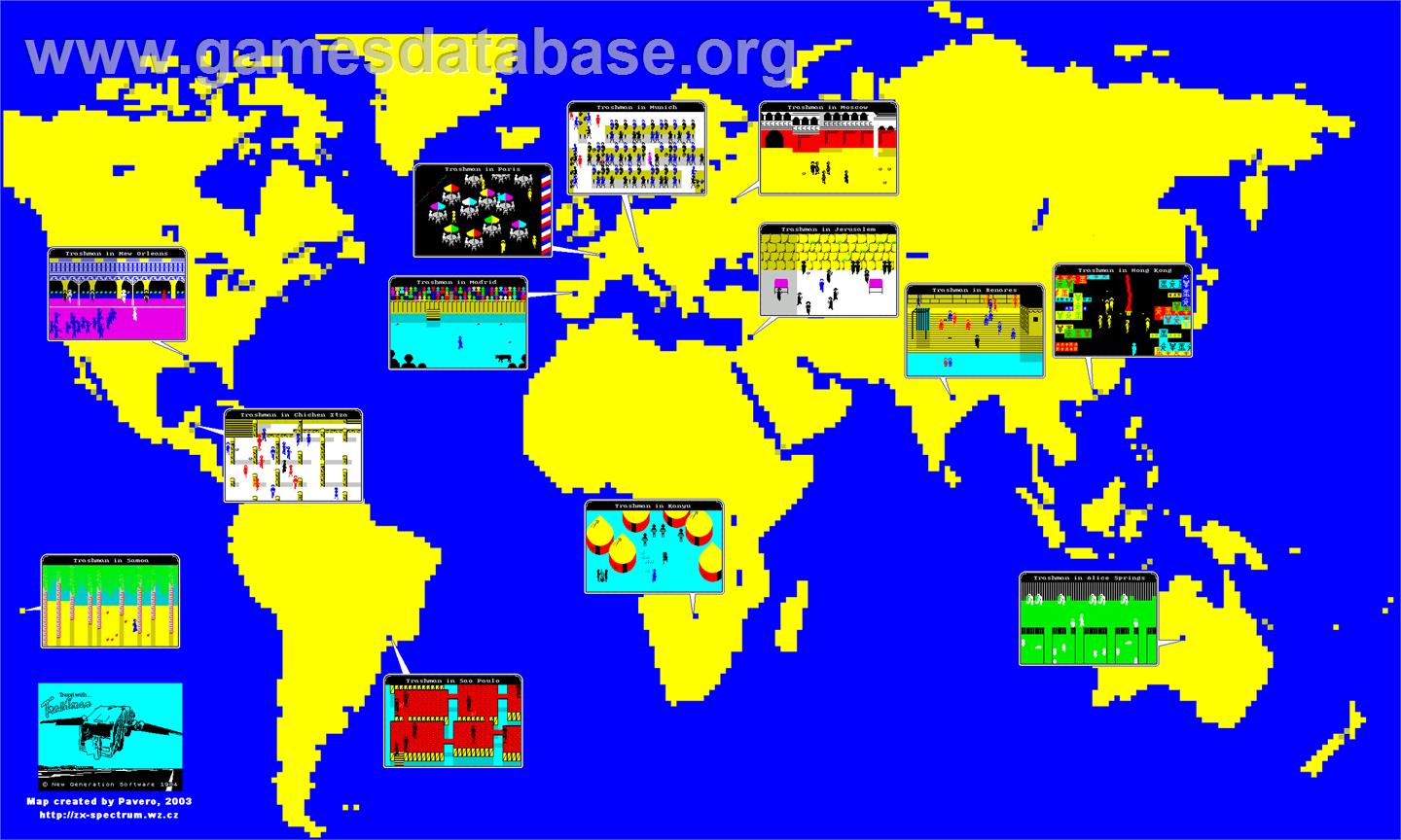 Travel With Trashman - Amstrad CPC - Artwork - Map