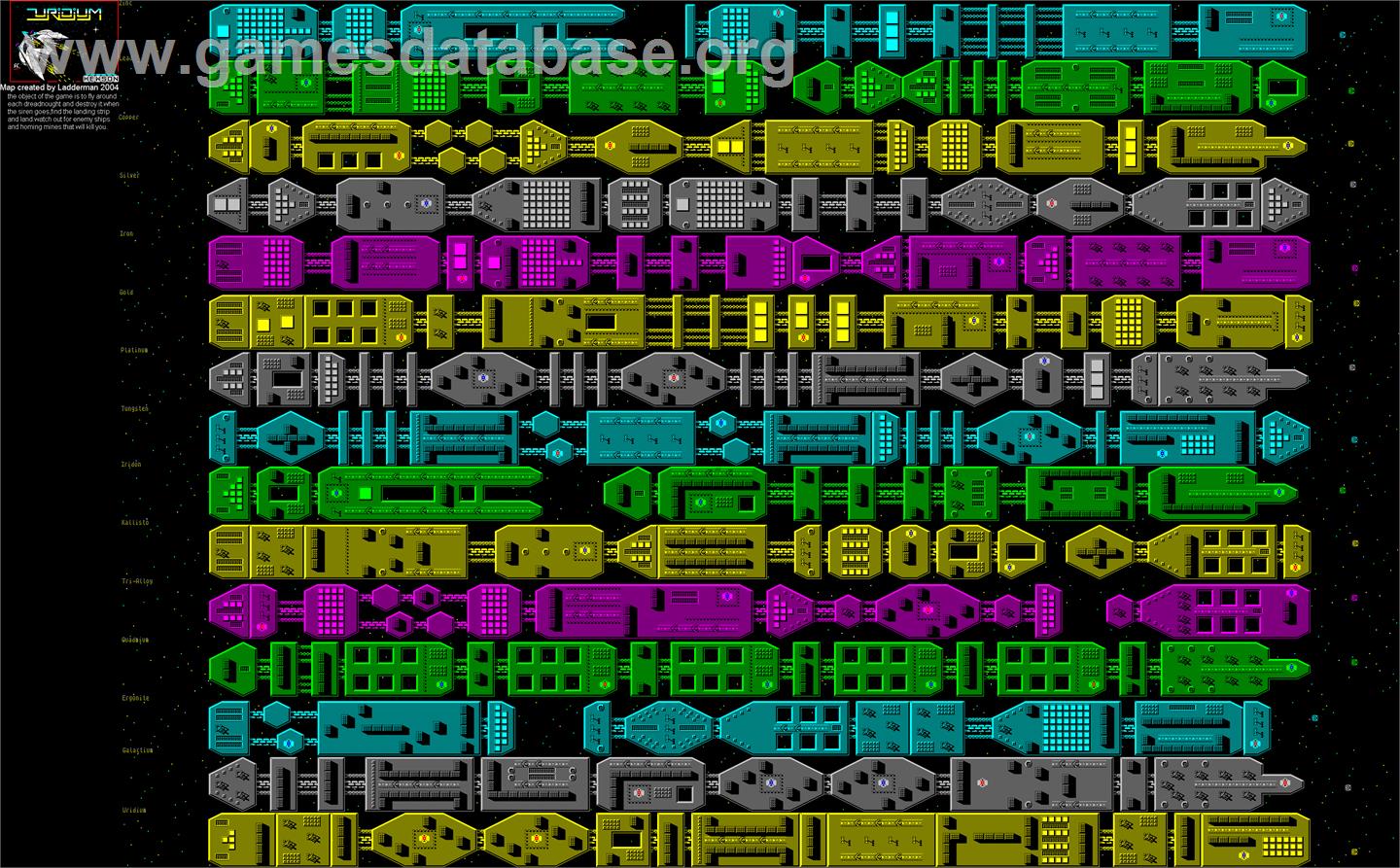 Uridium - Coleco Vision - Artwork - Map