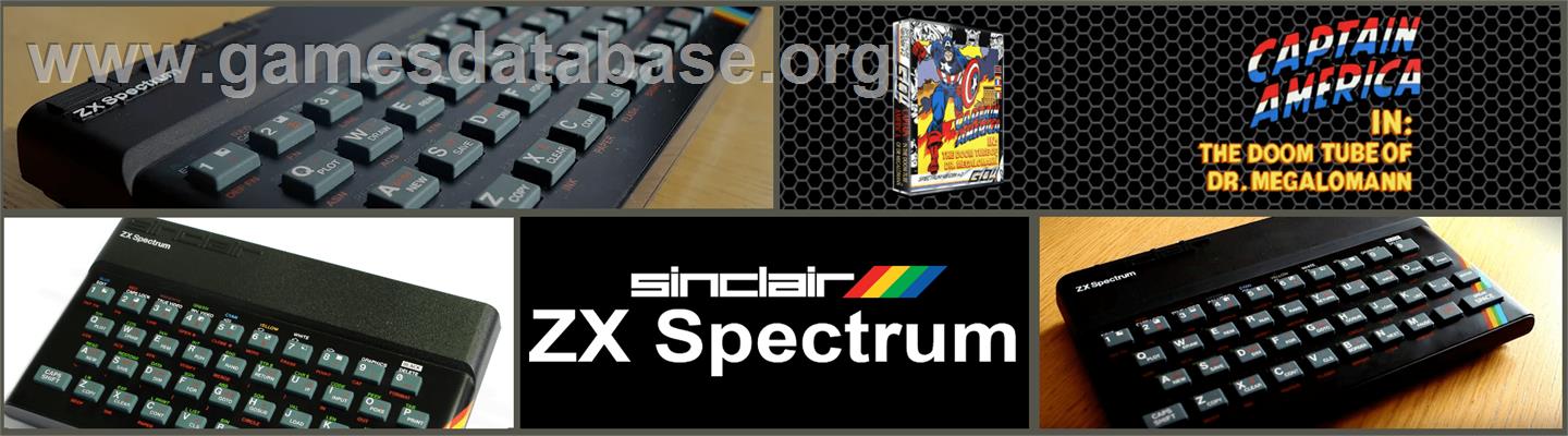 Captain America Defies the Doom Tube - Sinclair ZX Spectrum - Artwork - Marquee