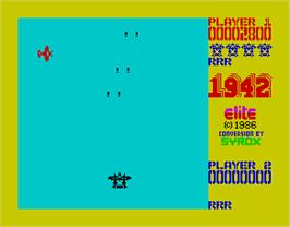 In game image of 1942 on the Sinclair ZX Spectrum.