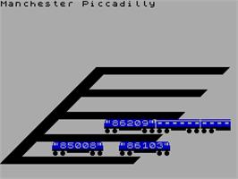 In game image of 1984 Locospotter on the Sinclair ZX Spectrum.