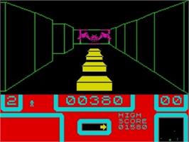 In game image of 3d Bat Attack on the Sinclair ZX Spectrum.