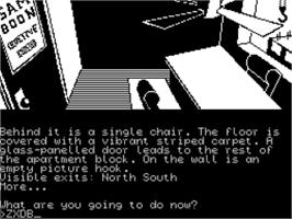 In game image of A Case of Murder on the Sinclair ZX Spectrum.