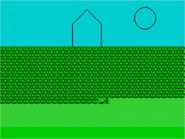 In game image of Advanced Lawnmower Simulator on the Sinclair ZX Spectrum.