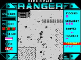 In game image of Airborne Ranger on the Sinclair ZX Spectrum.