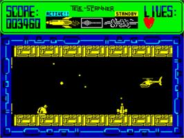 In game image of Airwolf 2 on the Sinclair ZX Spectrum.