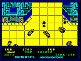 In game image of Alien Syndrome on the Sinclair ZX Spectrum.