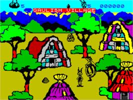 In game image of Asterix And The Magic Cauldron on the Sinclair ZX Spectrum.