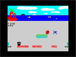In game image of Attack Of The Alien Waters on the Sinclair ZX Spectrum.