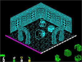 In game image of Batman on the Sinclair ZX Spectrum.