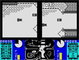 In game image of Battlecars on the Sinclair ZX Spectrum.