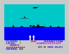 In game image of Beach Head on the Sinclair ZX Spectrum.