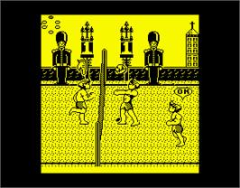 In game image of Beach Volley on the Sinclair ZX Spectrum.