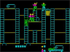 In game image of Bear Bovver on the Sinclair ZX Spectrum.