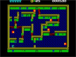 In game image of Bomber Bot on the Sinclair ZX Spectrum.