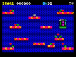 In game image of Bomber Pengo on the Sinclair ZX Spectrum.