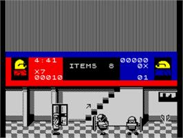 In game image of Bonanza Bros. on the Sinclair ZX Spectrum.