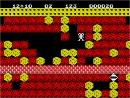 In game image of Boulder Dash on the Sinclair ZX Spectrum.