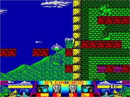 In game image of CJ's Elephant Antics on the Sinclair ZX Spectrum.
