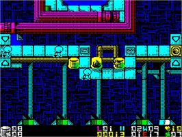 In game image of Captain Drexx on the Sinclair ZX Spectrum.