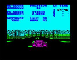 In game image of Championship Run on the Sinclair ZX Spectrum.